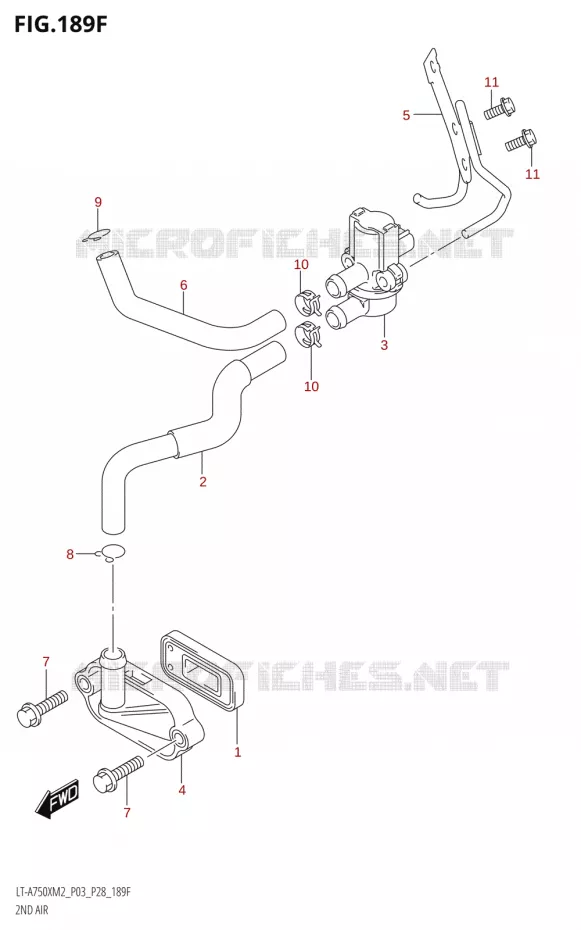 SYSTEME RECYCLAGE GAZ ECHAPPEMENT (LT-A750XP:M2:P33) Suzuki QUAD 750 KINGQUAD 2022  LT-A750XP M2 (P03 / P28 /P33)