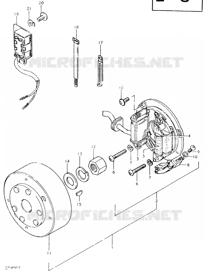 ALLUMAGE ROTOR - STATOR (E16) Suzuki MOTO 400 SP 1980  SP400T