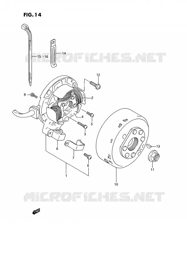 ALLUMAGE ROTOR - STATOR Suzuki MOTO 250 RMX 1994  RMX250R(E3)