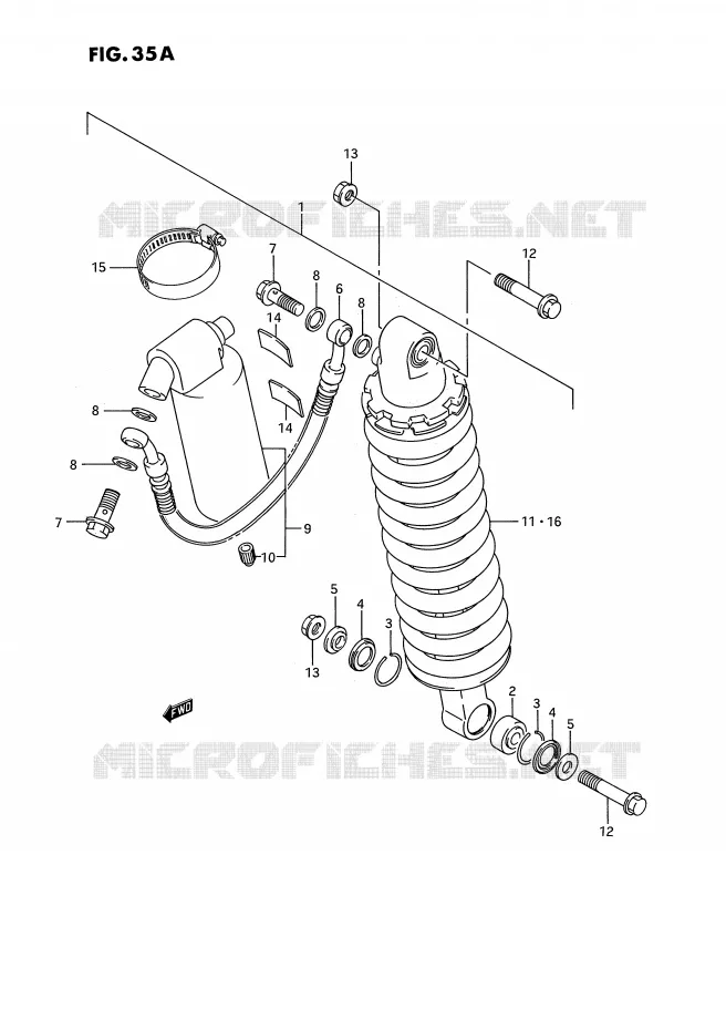 AMORTISSEUR ARRIERE (MODELE K) Suzuki MOTO 80 RM 1985  RM80F(E3)
