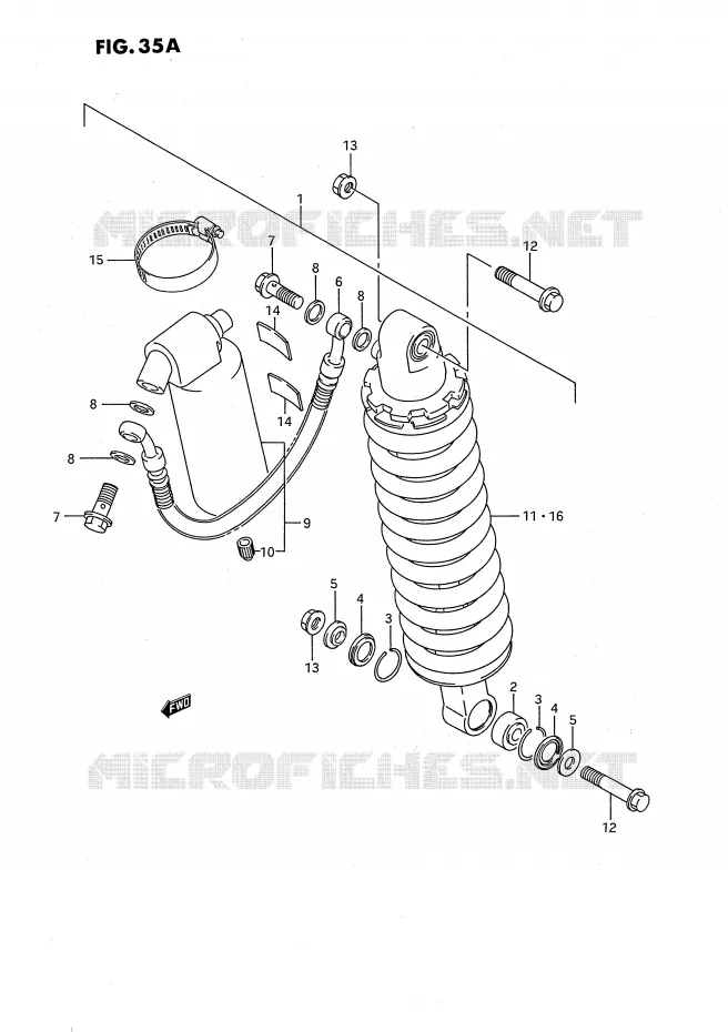 AMORTISSEUR ARRIERE (MODELE K) Suzuki MOTO 80 RM 1986  RM80XG(E2)