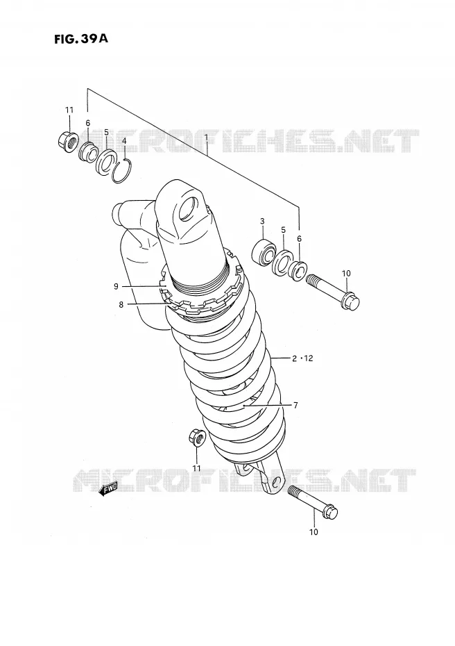 AMORTISSEUR (MODELE M/N) Suzuki MOTO 250 RMX 1993  RMX250P(E3)