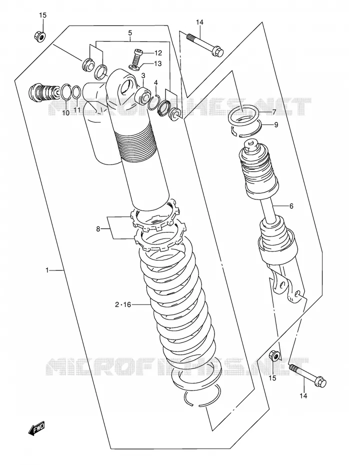 AMORTISSEUR (MODELE S/T) Suzuki MOTO 250 RMX 1990  RMX250L(E1)