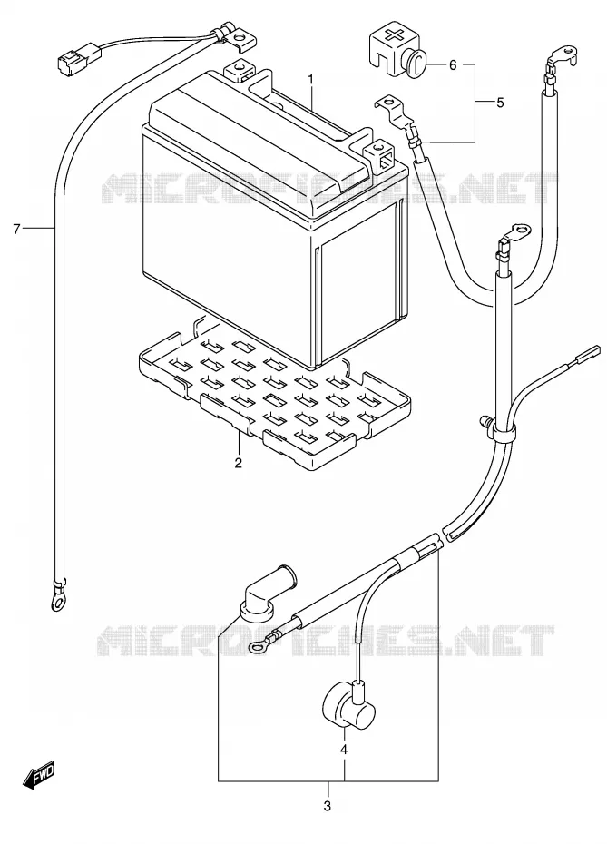 BATTERIE (SV1000/U1/U2) Suzuki MOTO 1000 SV 2004  SV1000S1K4(E2)