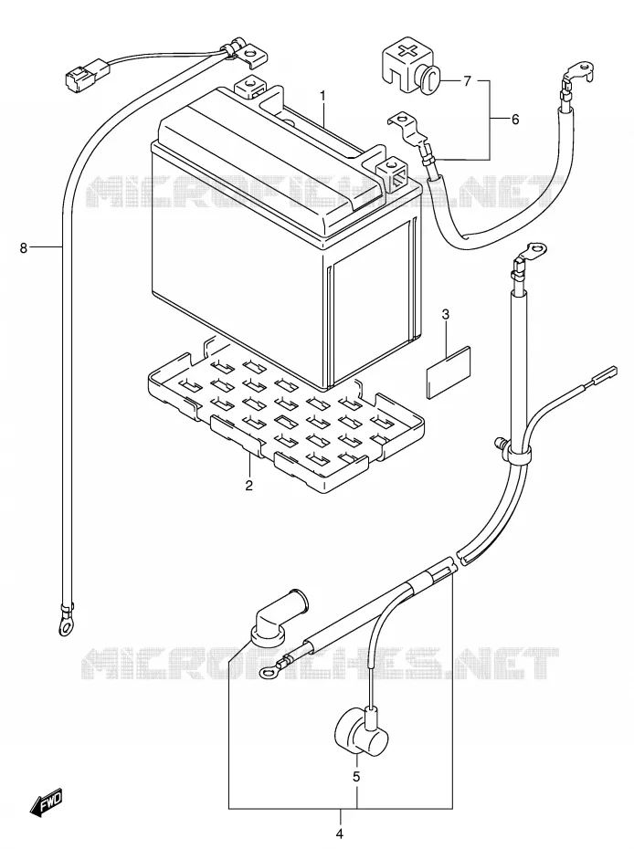 BATTERIE (SV1000S/S1/S2) Suzuki MOTO 1000 SV 2004  SV1000S2K4(E2)