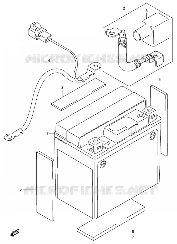 BATTERIE Suzuki MOTO 250 DR-Z 2001  DR-Z250K1(E24)