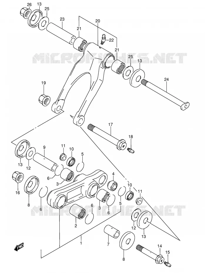 BIELLETTE D'AMORTISSEUR (MODELE K/L) Suzuki MOTO 250 RMX 1994  RMX250R(E1)