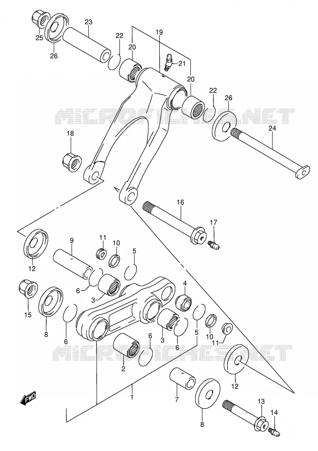 BIELLETTE D'AMORTISSEUR (MODELE M/N/S/T) Suzuki MOTO 250 RMX 1991  RMX250M(E1)