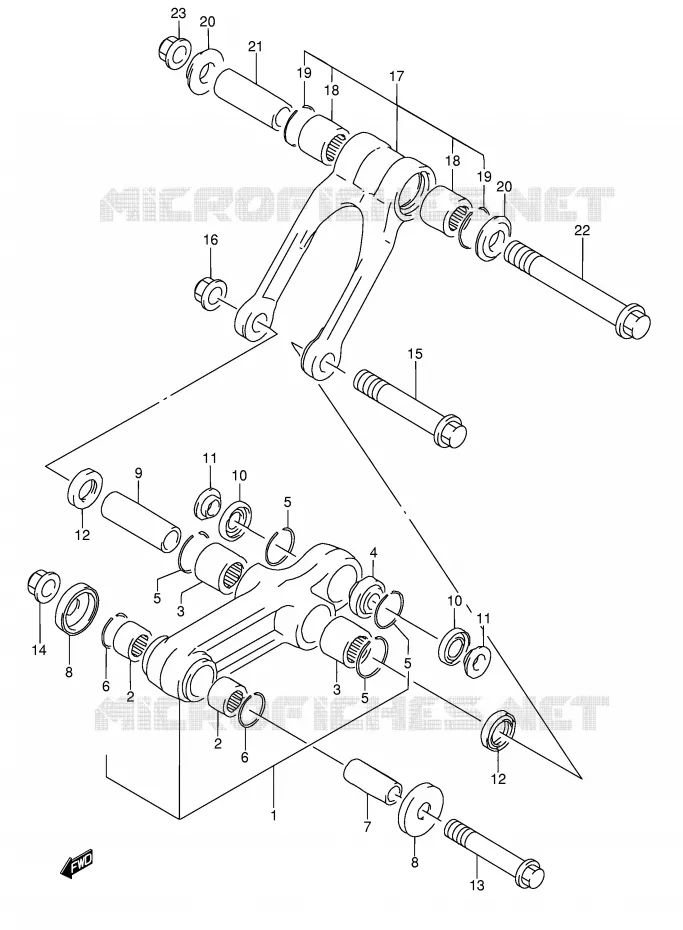 BIELLETTE D'AMORTISSEUR Suzuki MOTO 80 RM 1997  RM80V(E3/E28)