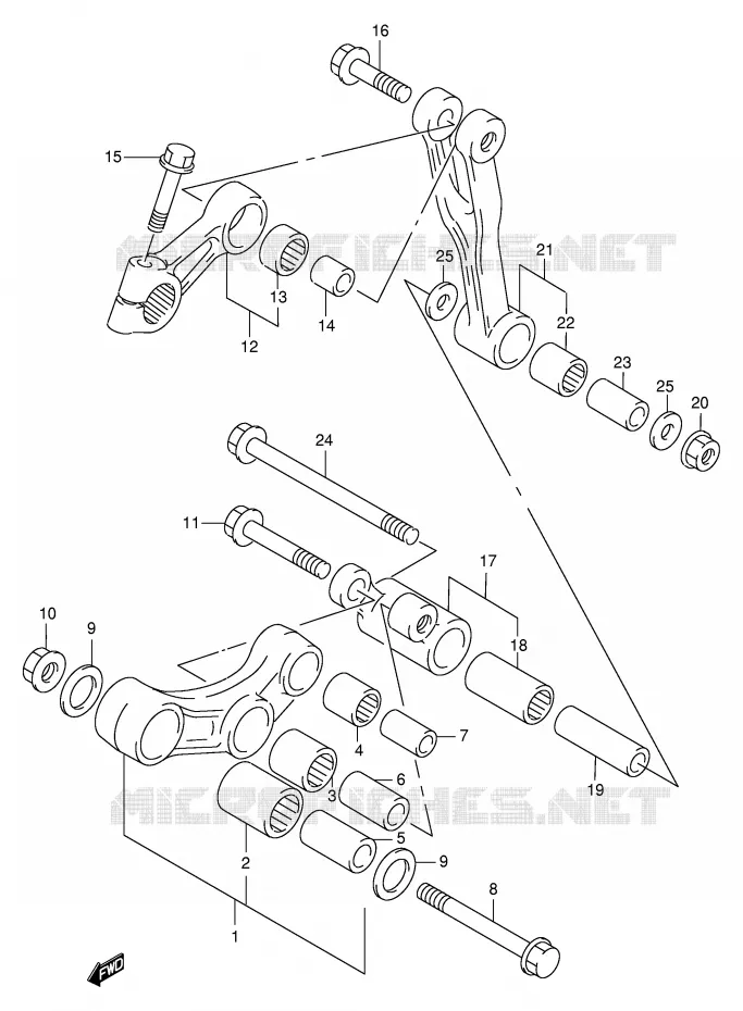 BIELLETTE DE SUSPENSION ARRIERE Suzuki MOTO 1000 TL-R 1998  TL1000RW(E2)