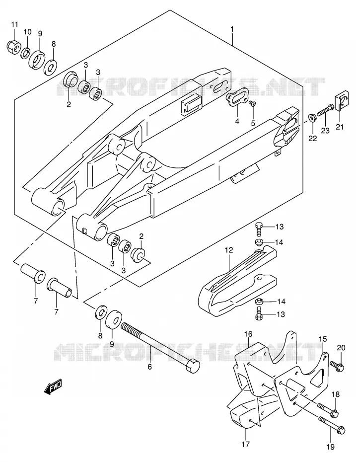 BRAS OSCILLANT ARRIERE (MODELE K5/K6) Suzuki MOTO 85 RM 2004  RM85K4(P3/P28)