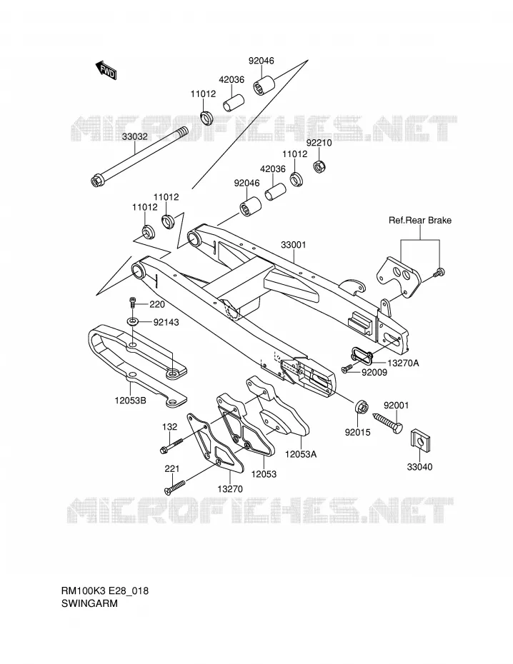 BRAS OSCILLANT ARRIERE Suzuki MOTO 100 RM 2004  RM100K4(E28)
