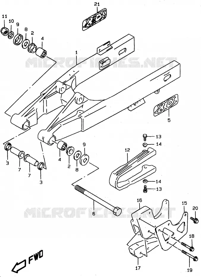 BRAS OSCILLANT ARRIERE Suzuki MOTO 80 RM 1996  RM80XT(T/V/W)