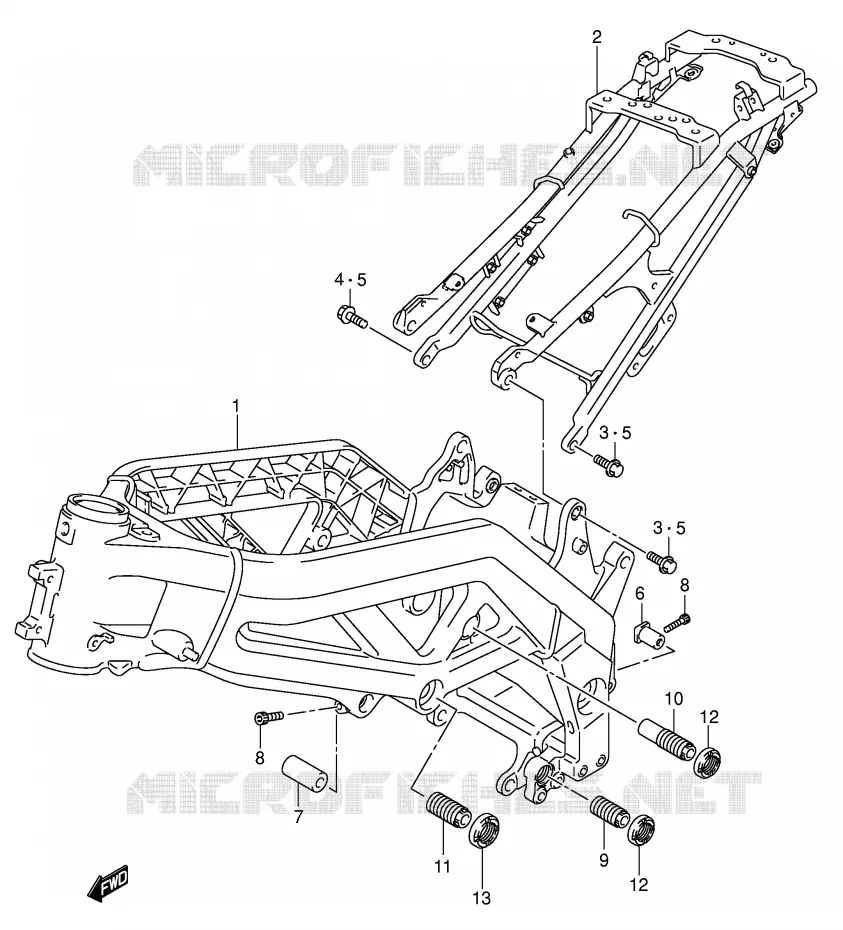 CADRE (MODEL K3/K4/K5/K6) Suzuki MOTO 650 SV 2005  SV650UK5(E2)