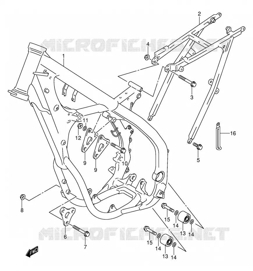 CADRE (MODELE K1) Suzuki MOTO 250 RM 2005  RM250K5(E3/E28)