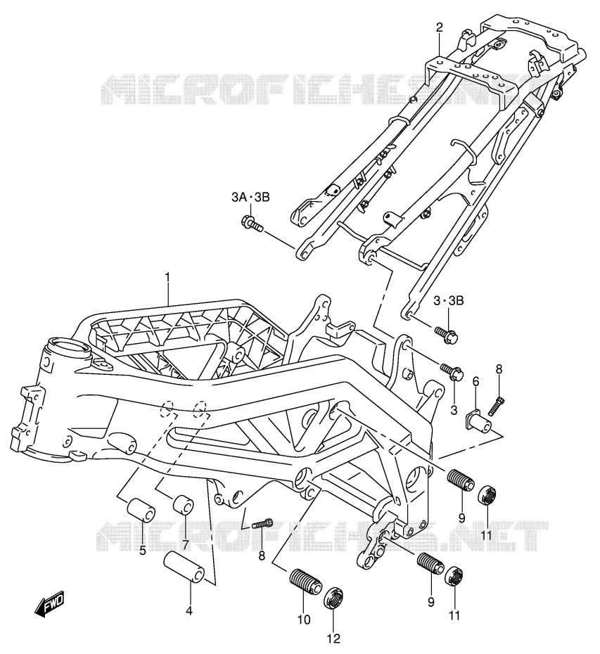 CADRE (MODELE K3) Suzuki MOTO 1000 SV 2003  SV1000S1K3(E2)