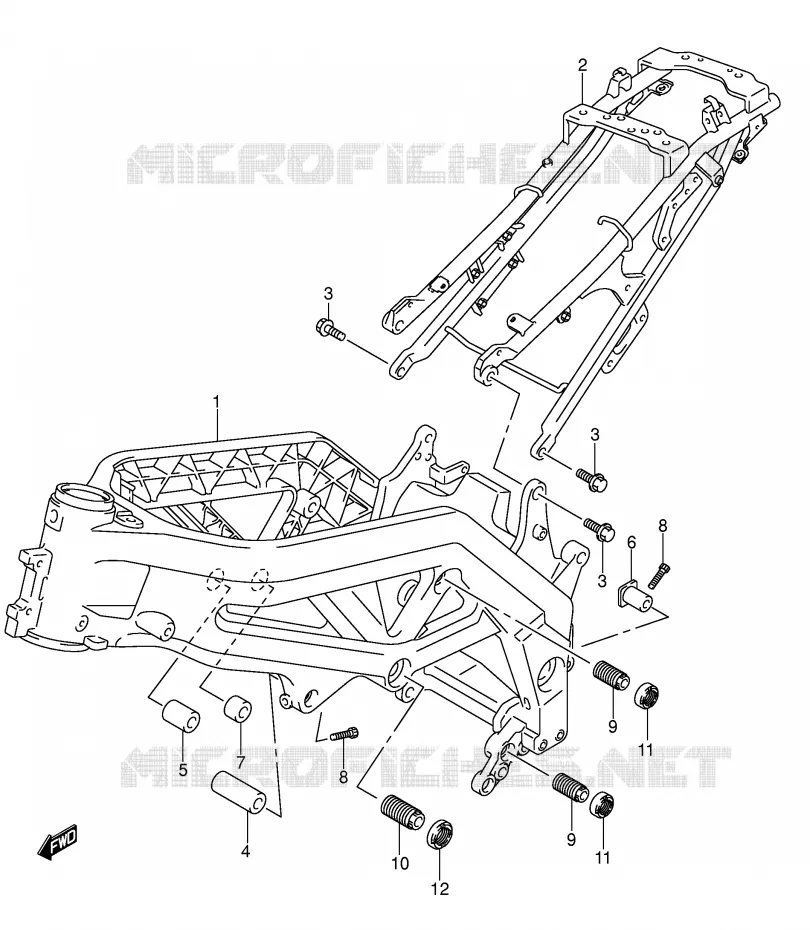 CADRE (MODELE K4/K5) Suzuki MOTO 1000 SV 2004  SV1000U2K4(E2)