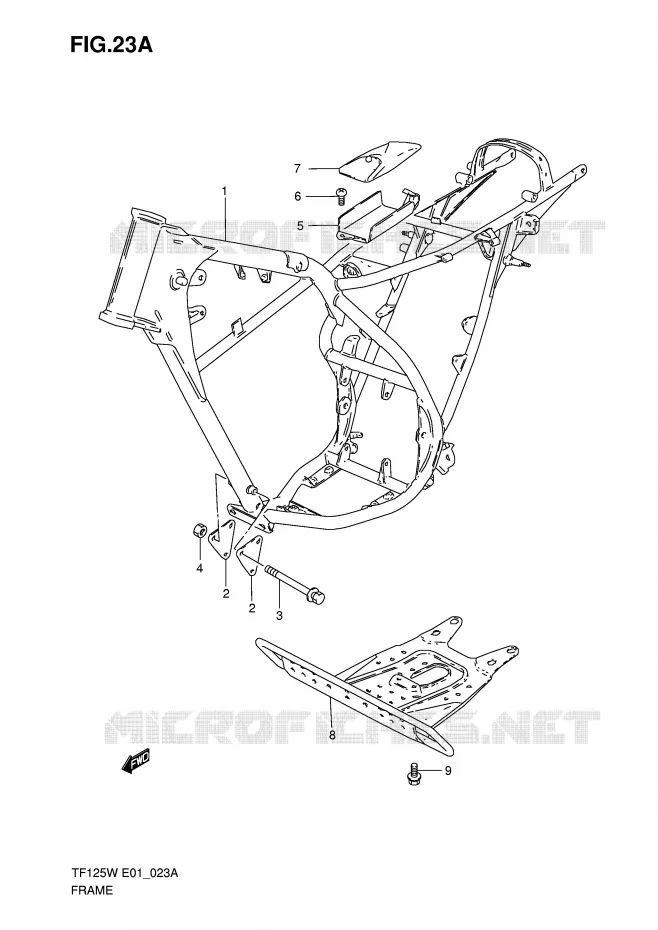 CADRE (MODELE K5) Suzuki MOTO 125 Autres-modeles 1998  TF125W(E1)