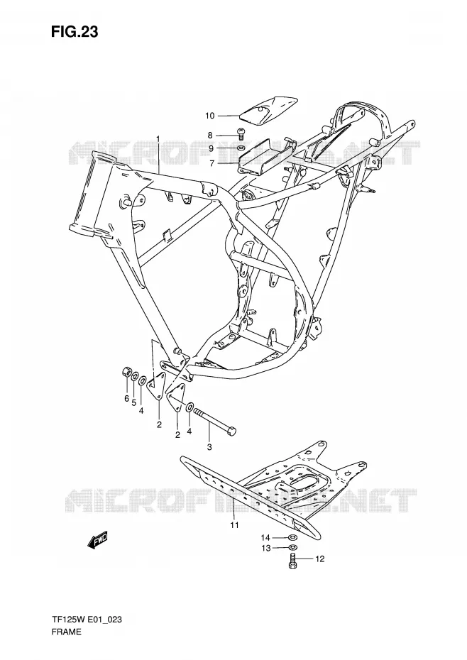 CADRE (MODELE X/W) Suzuki MOTO 125 Autres-modeles 2005  TF125K5(E1)