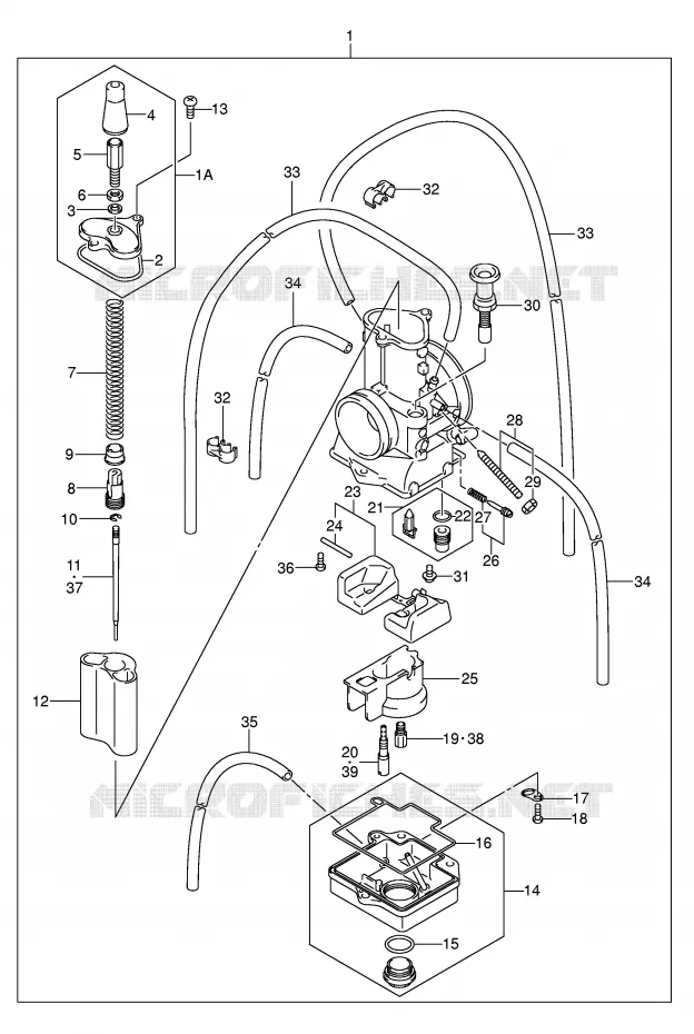 CARBURATEUR (MODELE K2) Suzuki MOTO 125 RM 2003  RM125K3