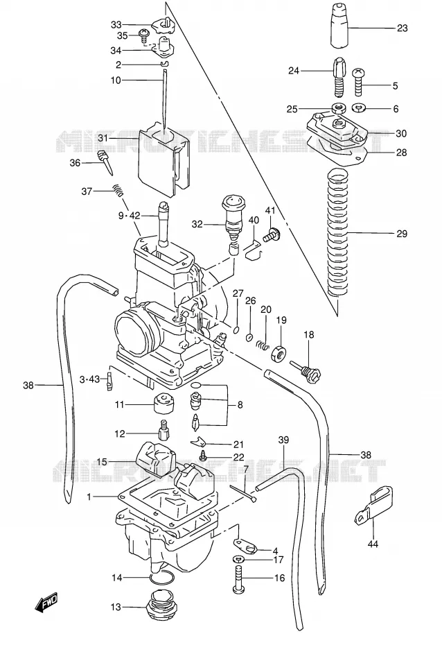 CARBURATEUR Suzuki MOTO 80 RM 1998  RM80W(E3/E28)