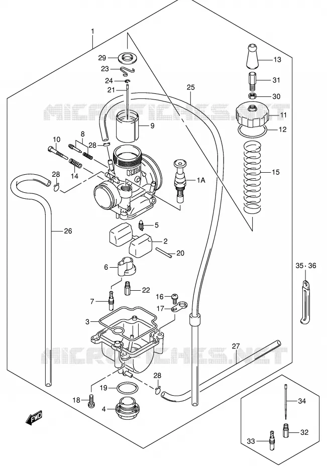 CARBURATEUR Suzuki MOTO 85 RM 2004  RM85LK4(P3/P28)