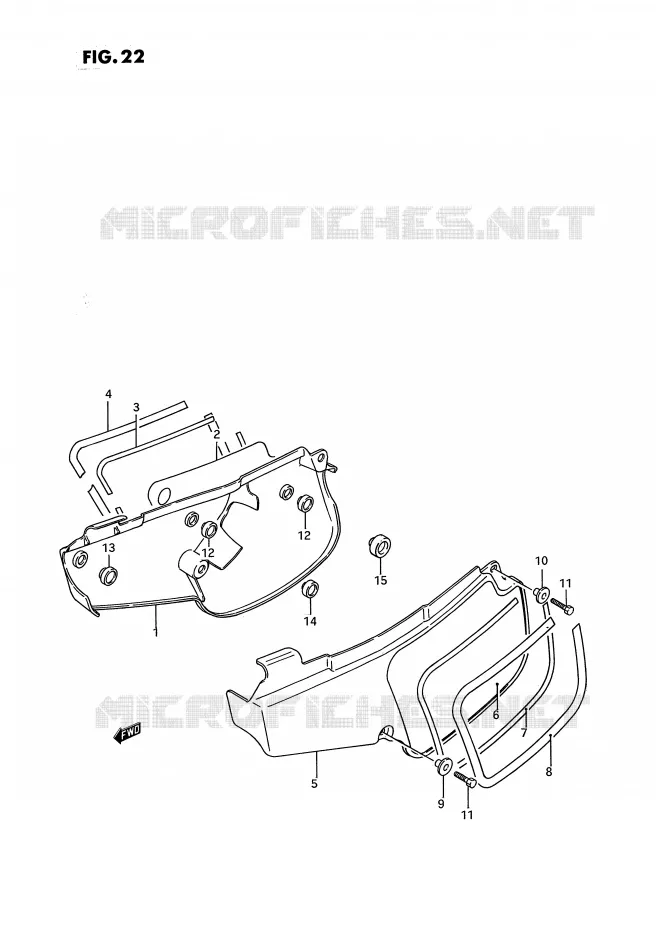CARENAGES ARRIERE  (MODELE G/H/J/K/L) Suzuki MOTO 80 RM 1985  RM80F(E3)