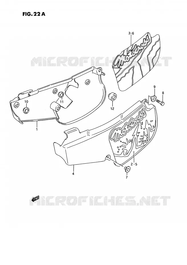 CARENAGES ARRIERE  (MODELE M/N) Suzuki MOTO 80 RM 1991  RM80M(E3)