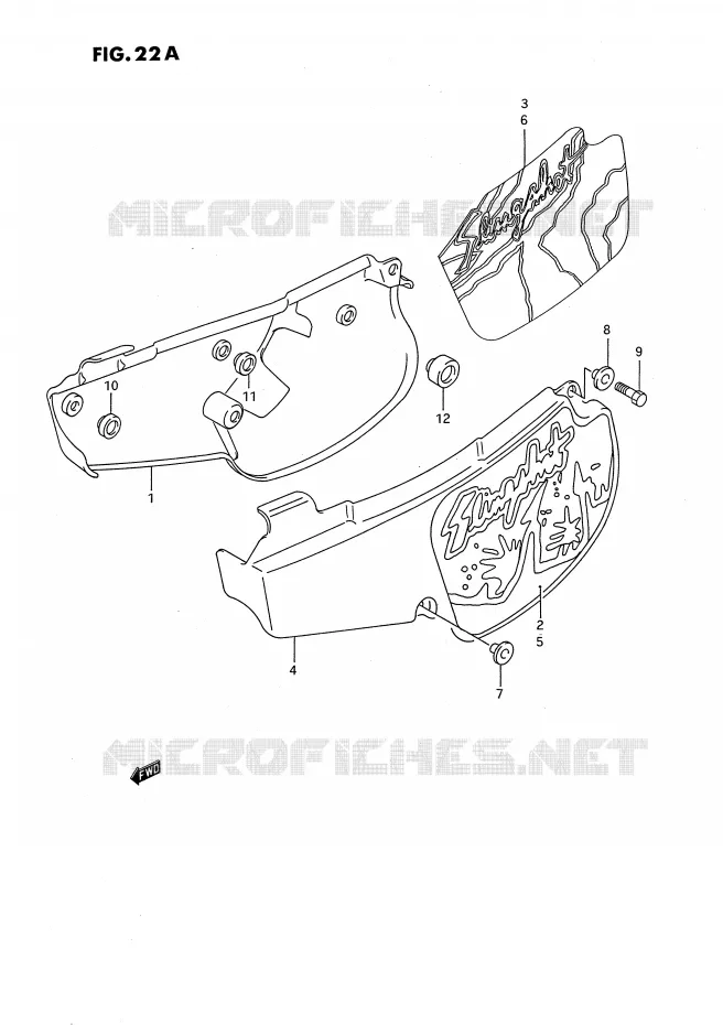 CARENAGES ARRIERE  (MODELE M/N) Suzuki MOTO 80 RM 1993  RM80XP(E2)