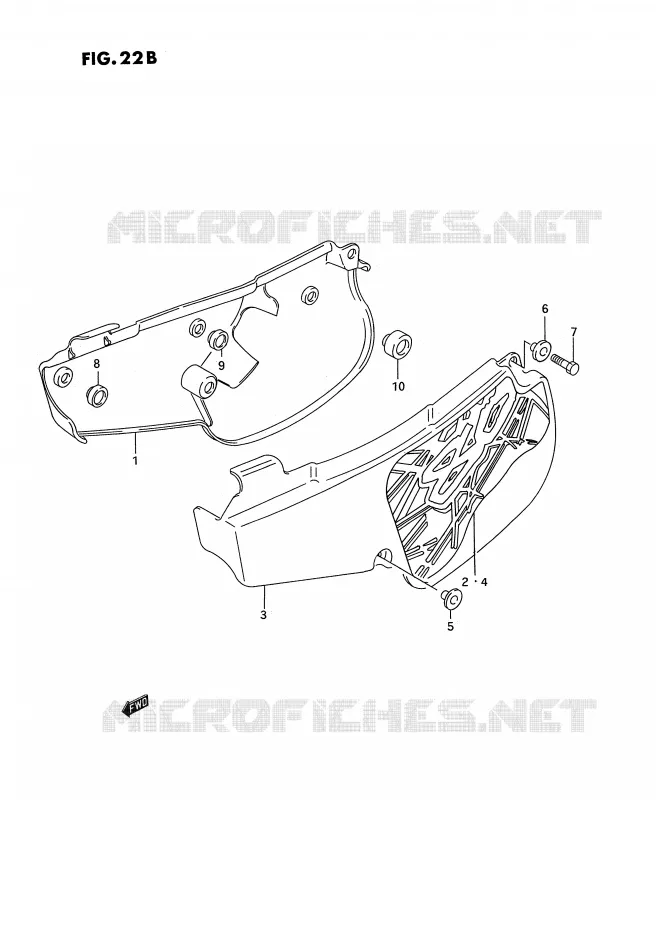 CARENAGES ARRIERE  (MODELE P/R/S) Suzuki MOTO 80 RM 1987  RM80H(E3)
