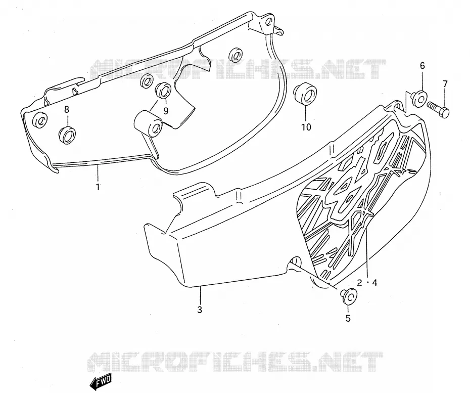 CARENAGES ARRIERE  (MODELE P/R/S) Suzuki MOTO 80 RM 1990  RM80L(E28)