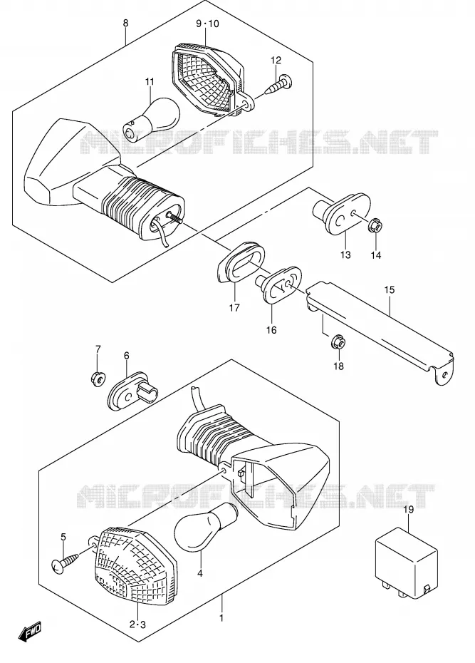 CLIGNOTANTS (SV1000S/S1/S2) Suzuki MOTO 1000 SV 2005  SV1000K5(E2)
