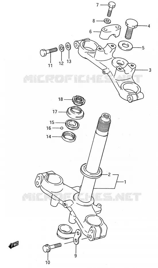 COLONNE DE DIRECTION (MODELE G/H/J) Suzuki MOTO 80 RM 1994  RM80R(E28)