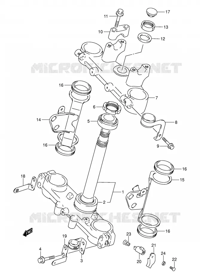 COLONNE DE DIRECTION (MODELE K3/K4/K5) Suzuki MOTO 250 DR-Z 2004  DR-Z250K4(E24)