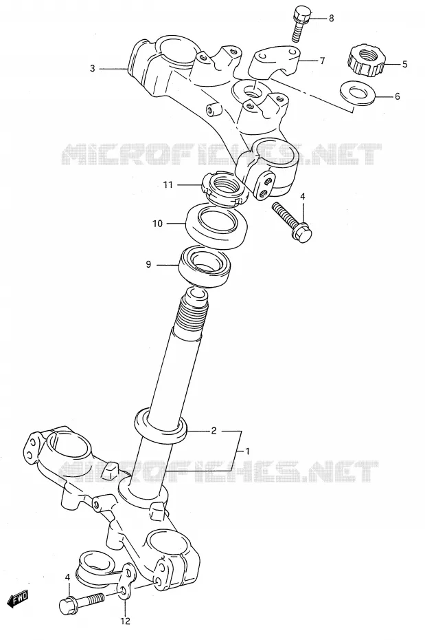 COLONNE DE DIRECTION (MODELE L/M/N/P/R/S) Suzuki MOTO 80 RM 1989  RM80K(E28)
