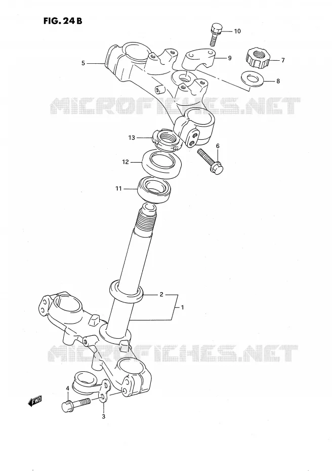 COLONNE DE DIRECTION (MODELE L/M/N/P/R/S) Suzuki MOTO 80 RM 1989  RM80XK(E2)