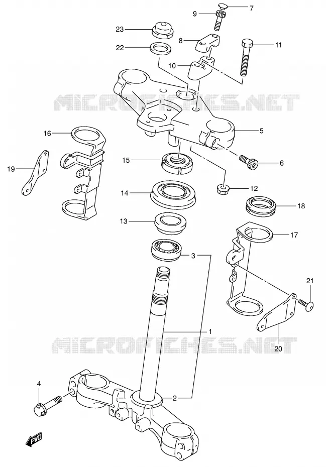 COLONNE DE DIRECTION (SV650K1/K2) Suzuki MOTO 650 SV-S 2000  SV650SY(E2)