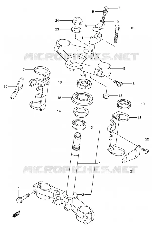 COLONNE DE DIRECTION (SV650X/UX/Y/UY) Suzuki MOTO 650 SV 1999  SV650X(E2)