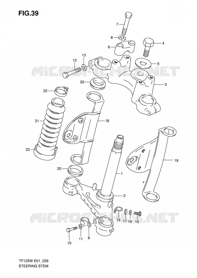 COLONNE DE DIRECTION (VOIR NOTE) Suzuki MOTO 125 Autres-modeles 1998  TF125W(E1)