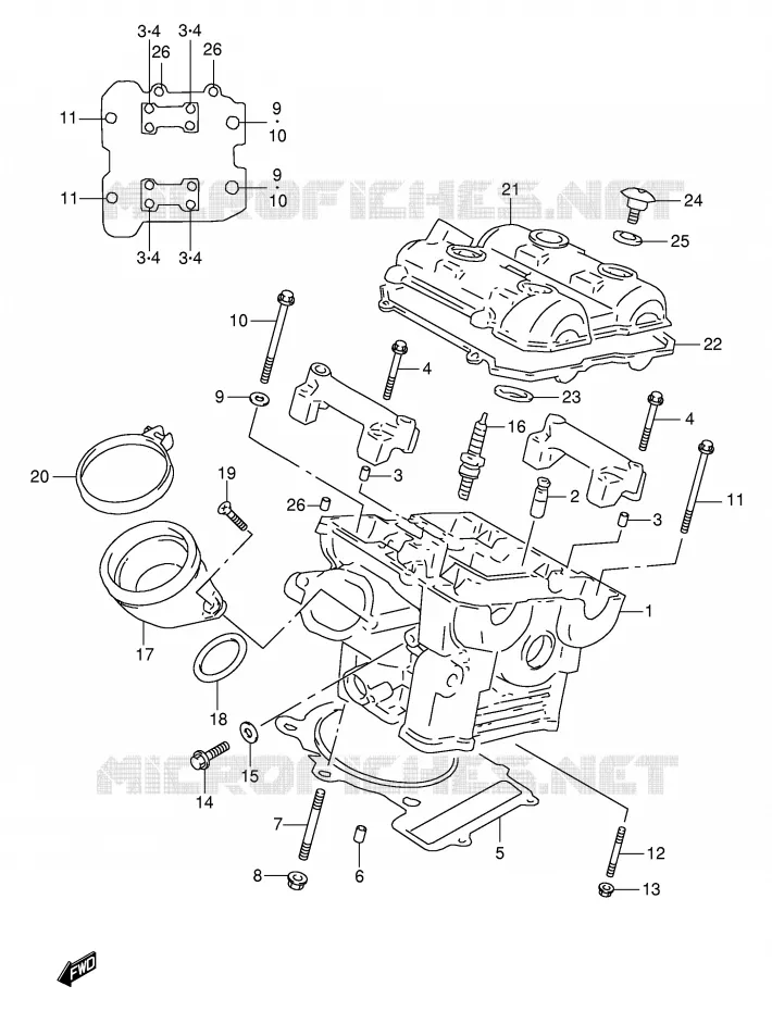 CULASSE ARRIERE Suzuki MOTO 1000 TL-R 2002  TL1000RK2(E2)