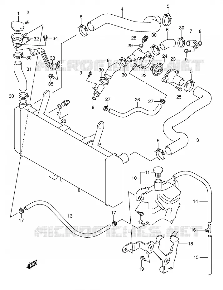 DURITE DE RADIATEUR Suzuki MOTO 650 SV-S 2005  SV650SK5(E2)