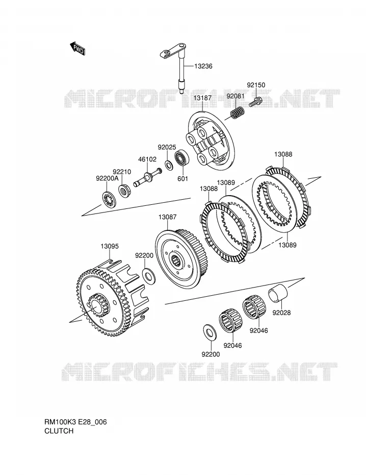 EMBRAYAGE Suzuki MOTO 100 RM 2003  RM100K3(E28)