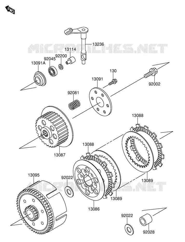 EMBRAYAGE Suzuki MOTO 65 RM 2003  RM65K3(E24)