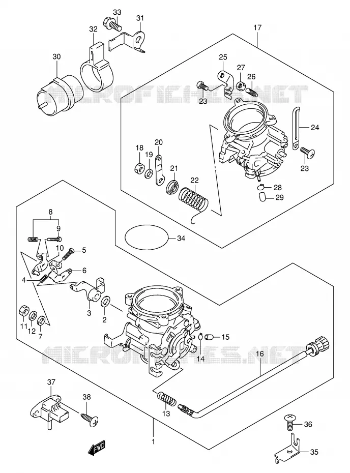 ENSEMBLE INJECTION Suzuki MOTO 1000 TL-R 2001  TL1000RK1(E2)
