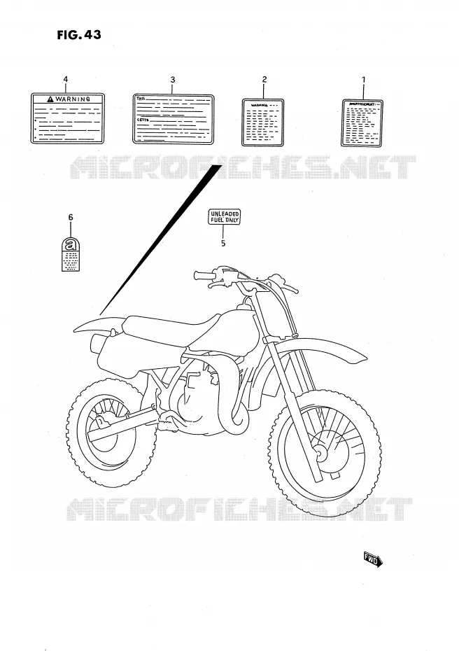 ETIQUETTE Suzuki MOTO 80 RM 1986  RM80XG(E2)