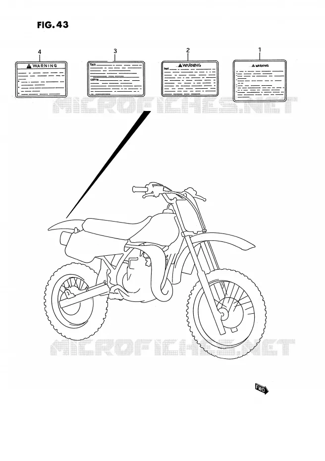 ETIQUETTE Suzuki MOTO 80 RM 1988  RM80J(E3)