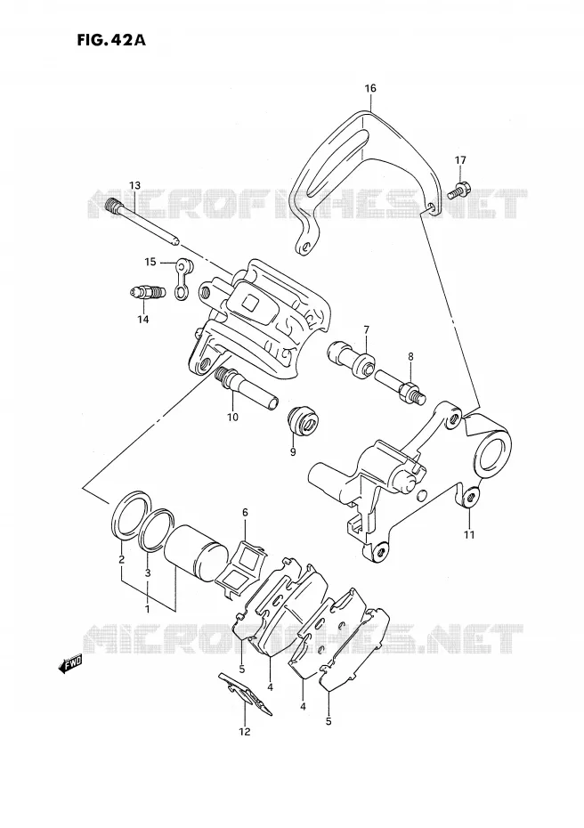ETRIER DE FREIN ARRIERE (MODELE L/M) Suzuki MOTO 250 RMX 1990  RMX250L(E3)