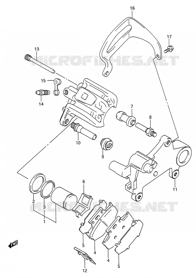 ETRIER DE FREIN ARRIERE (MODELE L/M) Suzuki MOTO 250 RMX 1994  RMX250R(E28)