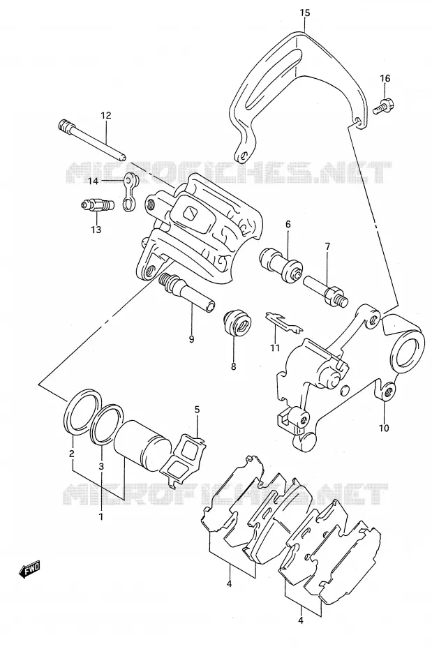ETRIER DE FREIN ARRIERE (MODELE N) Suzuki MOTO 250 RMX 1993  RMX250P(E28)