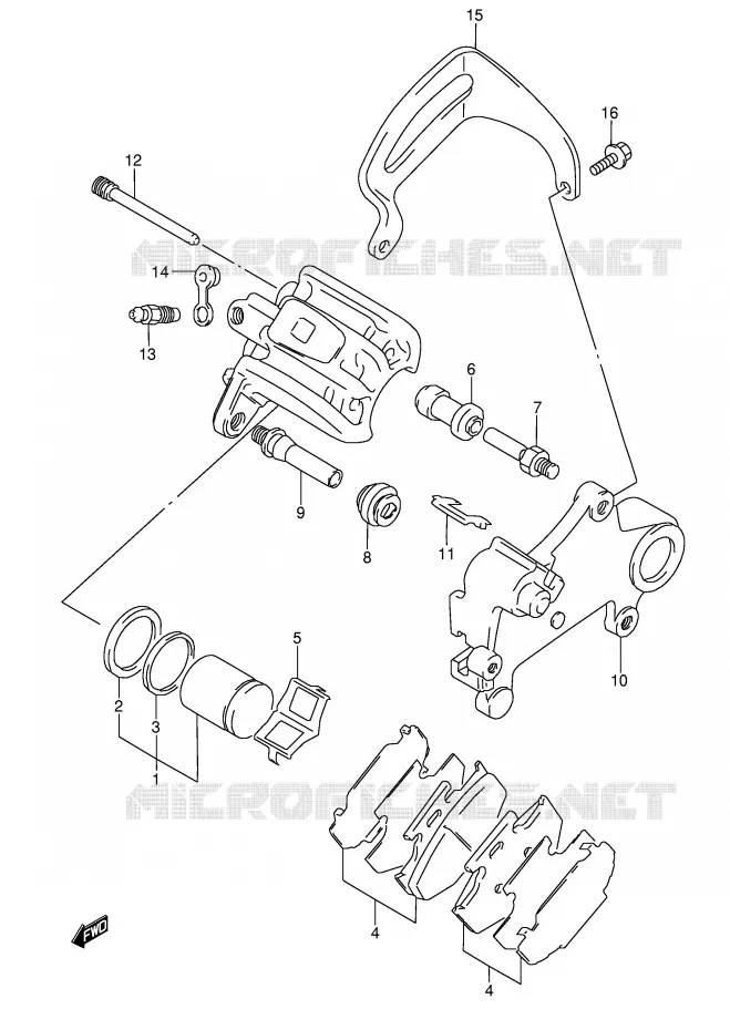 ETRIER DE FREIN ARRIERE (MODELE N) Suzuki MOTO 250 RMX 1995  RMX250S(E1)